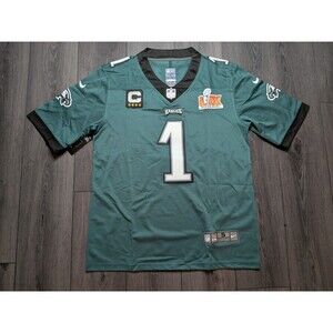 Jalen Hurts #1 Philadelphia Eagles 2025 Bowl Patch Stitched Jersey Small